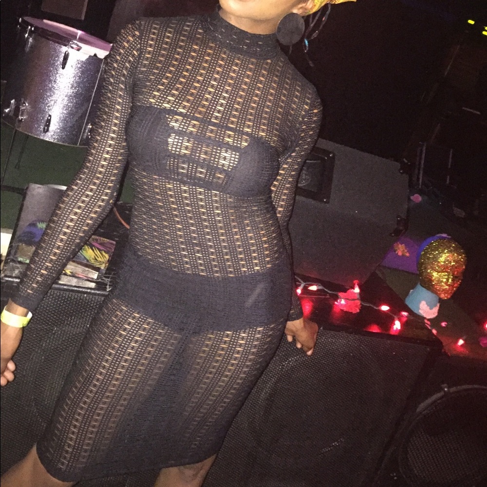 Mesh Knee Length Dress